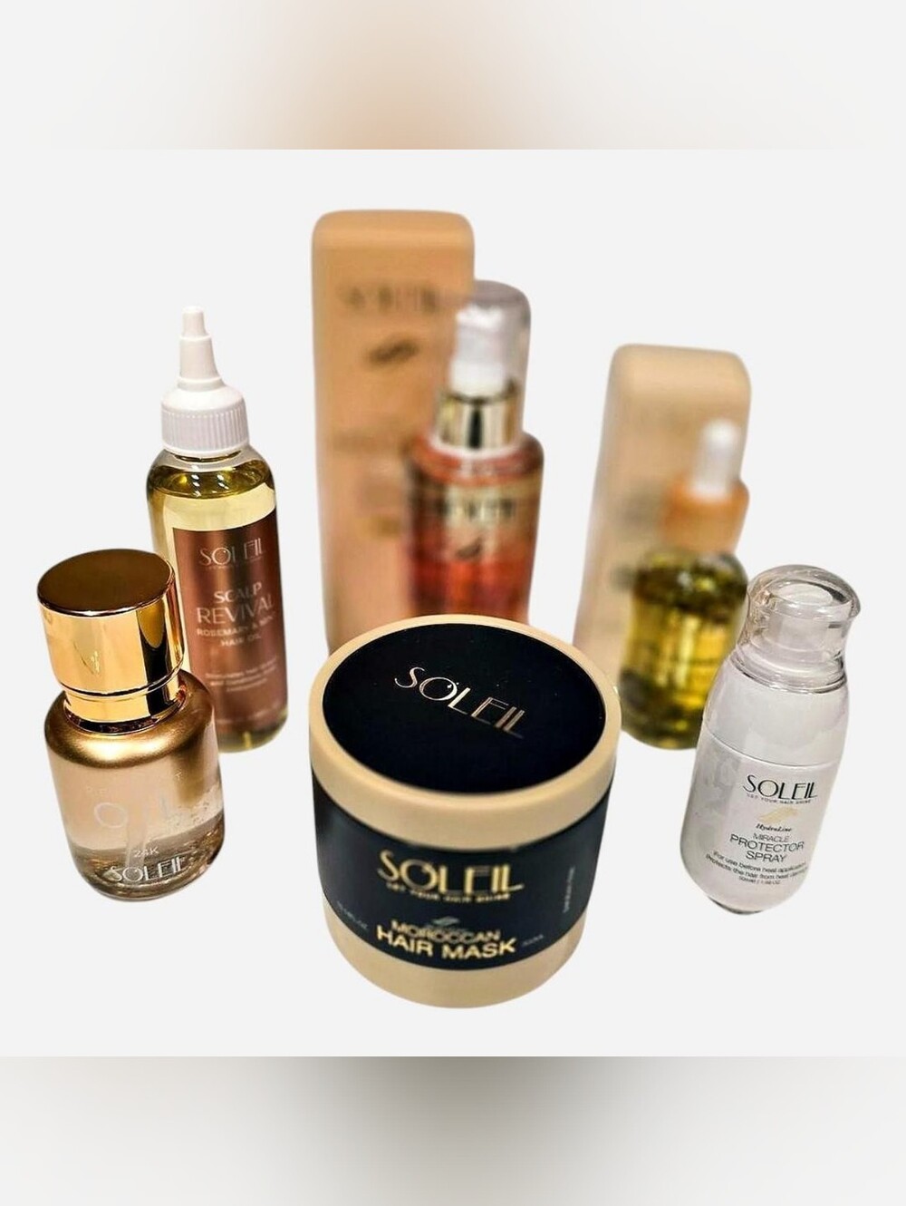 SOLEIL Luxury Hair Care 6-Piece Bundle in Gold & Black